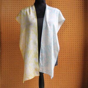 Two Vintage Karina 100% Silk Scarves Floral Oblong Made in Japan